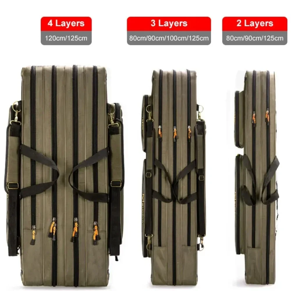 Reel Bag - 1A*2/3-слойная рыболовная сумка-рюкзак 80/90/100/120 см, многофункциональная